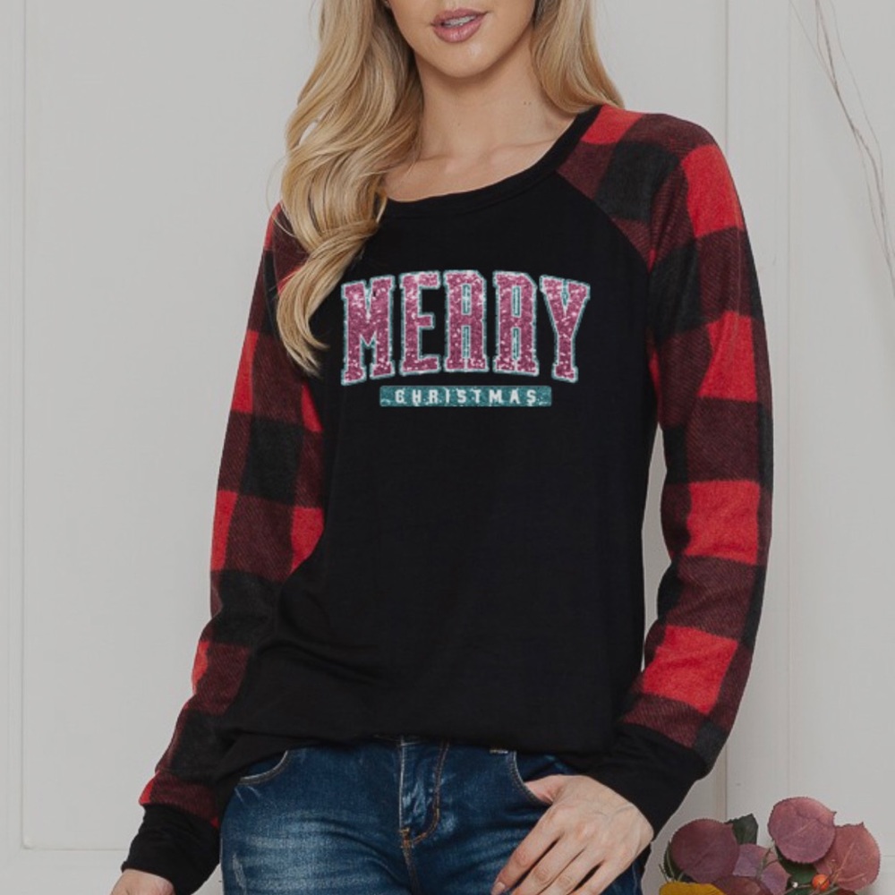 Merry Christmas Long Sleeved Top